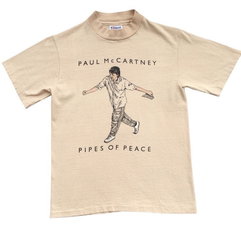 Vintage Paul McCartney Pipes of Peace Promo Shirt Small 80's Rock The Beatles
